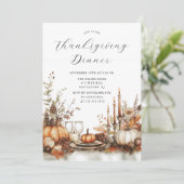 アメリカンカントリー風の感謝祭ディナー 招待状 (スタンド正面)