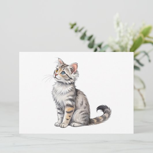 アメリカンカールを使った猫種 招待状 (スタンド正面)