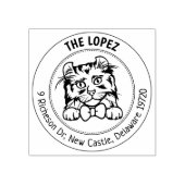 アメリカンカールキャット差出人住所 ラバースタンプ (インプリント)