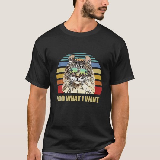 アメリカンカールキャット私が欲しいことをするおもしろい猫好き Tシャツ (正面)