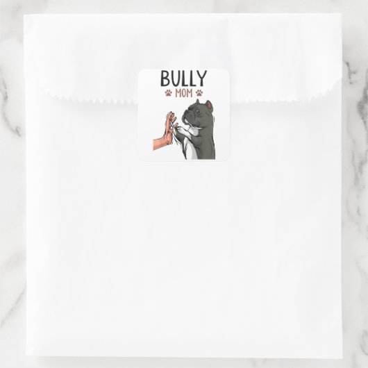 アメリカンガキのママかわいい犬 スクエアシール (バッグ)