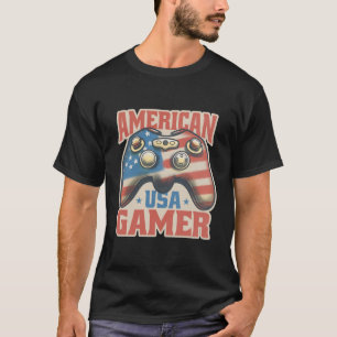 アメリカンガマーUSAコントローラーパトリオティックアート Tシャツ