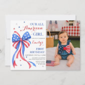 アメリカンガールの誕生日フォト招待状 招待状 (正面)
