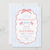 アメリカンガールの1歳の誕生日＆7月4日 招待状 (正面)