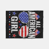 アメリカンガールズサングルズファミリーパトリオティシズム フリースブランケット (正面(横))