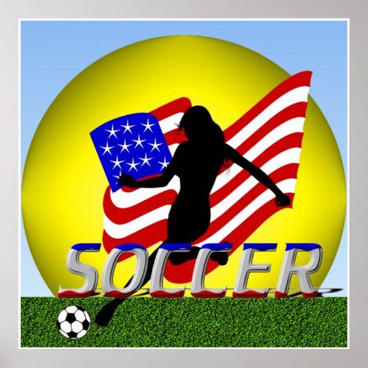 アメリカンガールレディーサッカーポスター ポスター (正面)