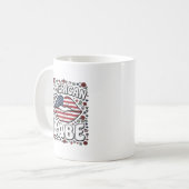 アメリカンガール愛国ヴィンテージ風彫刻デザイン_1 コーヒーマグカップ (正面左)