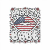 アメリカンガール愛国ヴィンテージ風彫刻デザイン_1 シール (正面)