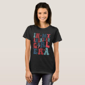 アメリカンガール時代のレトロな7月4日 Tシャツ (正面フル)