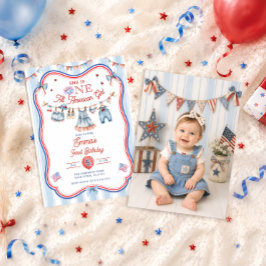 アメリカンガール1歳の誕生日写真 招待状