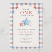 アメリカンガール ギンガム 1歳の誕生日 招待状 (正面)