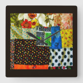 アメリカンキルトデザイン スクエア壁時計 (正面)