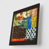 アメリカンキルトデザイン スクエア壁時計 (傾斜)