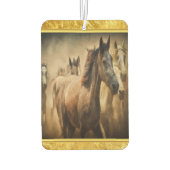 アメリカンクォーターホースと金ゴールドフォイルデザイン カーエアーフレッシュナー (裏面)