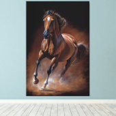アメリカンクォーターホース – 油絵を描 キャンバスプリント (インサイチュ (ウッドフロア))