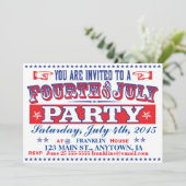 アメリカンクラシックな7月4日パーティーの招待状 招待状 (スタンド正面)