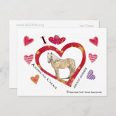 アメリカンクリームウマのバレンタイン荷車を引くはがき シーズンポストカード (正面/裏面)