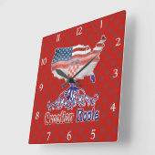 アメリカンクロアチアンルーツスクエアクロック スクエア壁時計 (傾斜)