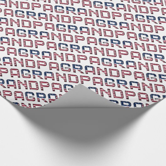 アメリカングランドパスターズアンドストライプズタイポグラフィ ラッピングペーパー (角)