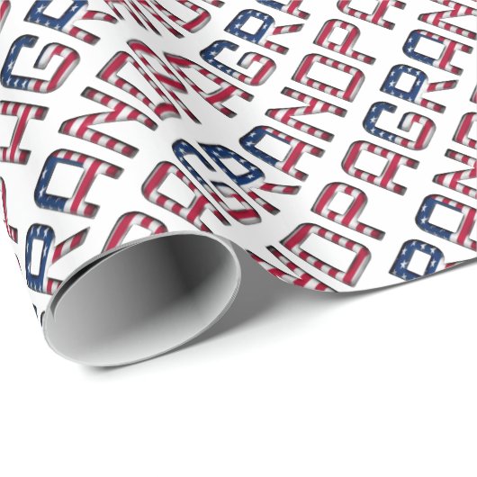 アメリカングランドパスターズアンドストライプズタイポグラフィ ラッピングペーパー (ロールコーナー)