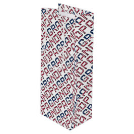 アメリカングランドパスターズ&ストライプアメリカ文字 ワインギフトバッグ