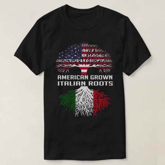 アメリカングロウンイタリアントイタリア国旗の誇りを持った男性 Tシャツ (デザイン正面)