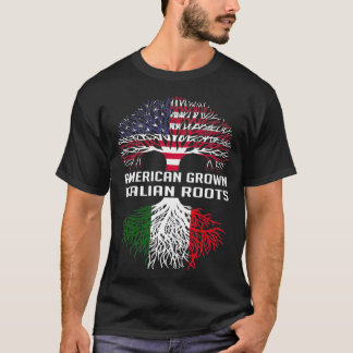 アメリカングロウンイタリアントイタリア国旗の誇りを持った男性 Tシャツ