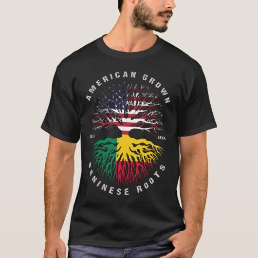 アメリカングロウンベニールーツベナン国旗 Tシャツ (正面)