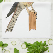 アメリカンケストレル鳥イラストレーション キッチンタオル (折り畳み)