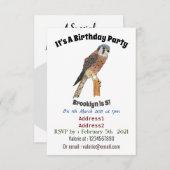 アメリカンケストレル鳥イラストレーション 招待状 (正面/裏面)