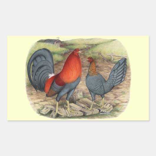 アメリカンゲームブルーレッズ 長方形シール (正面)