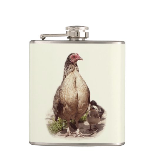 アメリカンゲームヘンとベビー鶏 フラスク (正面)