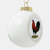 アメリカンゲームBBブラックレッドルースター セラミックボールオーナメント (左)