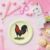 アメリカンゲームBBブラックレッドルースター ペーパープレート (パーティー)