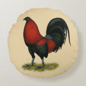 アメリカンゲームBBブラックレッドルースター ラウンドクッション (正面)