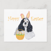 アメリカンコッカースパニエル犬イースター シーズンポストカード (正面)