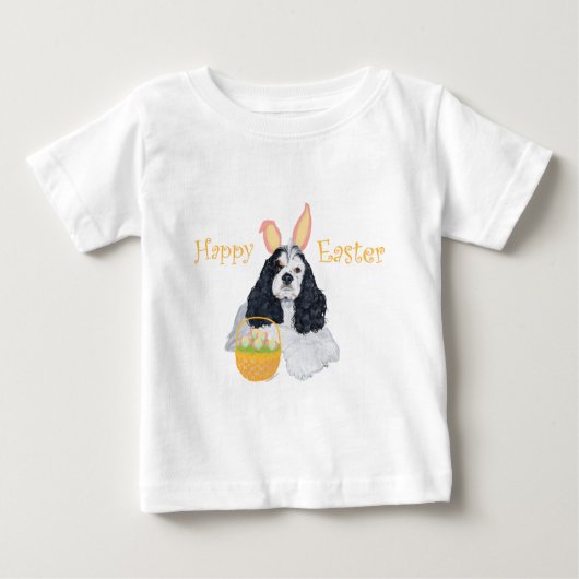アメリカンコッカースパニエル犬イースター ベビーTシャツ (正面)