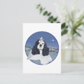 アメリカンコッカースパニエル犬クリスマス シーズンポストカード (スタンド正面)