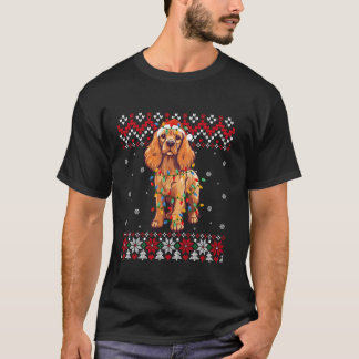 アメリカンコッカースパニエル犬ドッグサンタハット醜いクリスマス Tシャツ