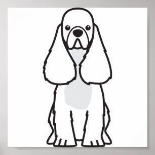 アメリカンコッカースパニエル犬ドッグ漫画 ポスター