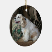 アメリカンコッカースパニエル犬座 セラミックオーナメント (右)