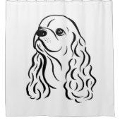 アメリカンコッカースパニエル犬絵画のスケッチ シャワーカーテン (正面)