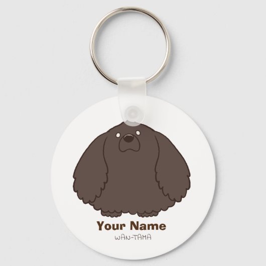 アメリカンコッカースパニエル "アメたま(ブラック)"<名入れ> キーホルダー (正面)