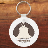 アメリカンコッカースパニエル "アメたま(白黒)" <名入れ> キーホルダー (正面)