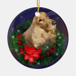 アメリカンコッカースパニエル　クリスマスオーナメント セラミックオーナメント