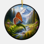 アメリカンコッパーバタフライのチャーム セラミックオーナメント (正面)