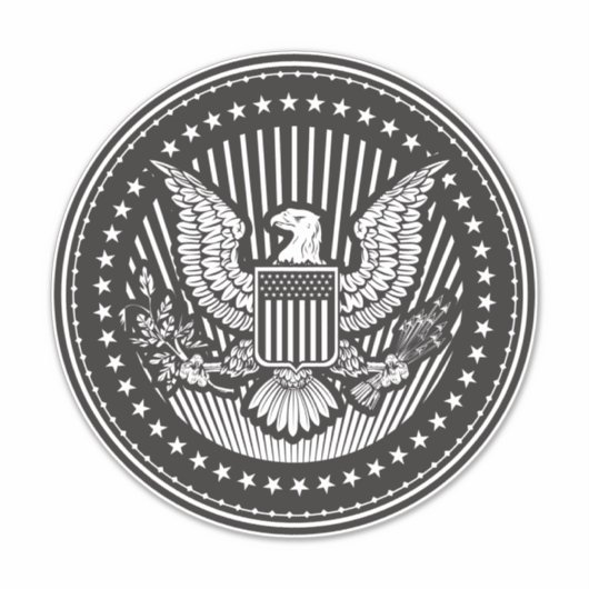 アメリカンコートオブアームズカスタムカットのビニールステッカー シール (正面)