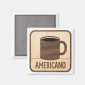 アメリカンコーヒーの木製サイン マグネット (正面/裏面)
