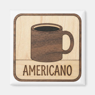 アメリカンコーヒーの木製サイン マグネット