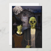 アメリカンゴシックハロウィーンハ幽霊のよく出るウス 招待状 (正面/裏面)